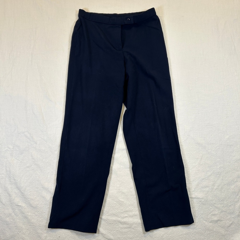 Coldwater Creek Navy Blue Straight Leg Dress Pants Petite 8P Stretch Trousers